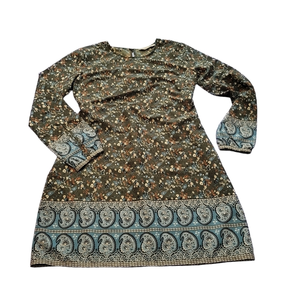 Abercrombie & Fitch Boho Dress Floral Paisley Satin Womens Small - Picture 3 of 16